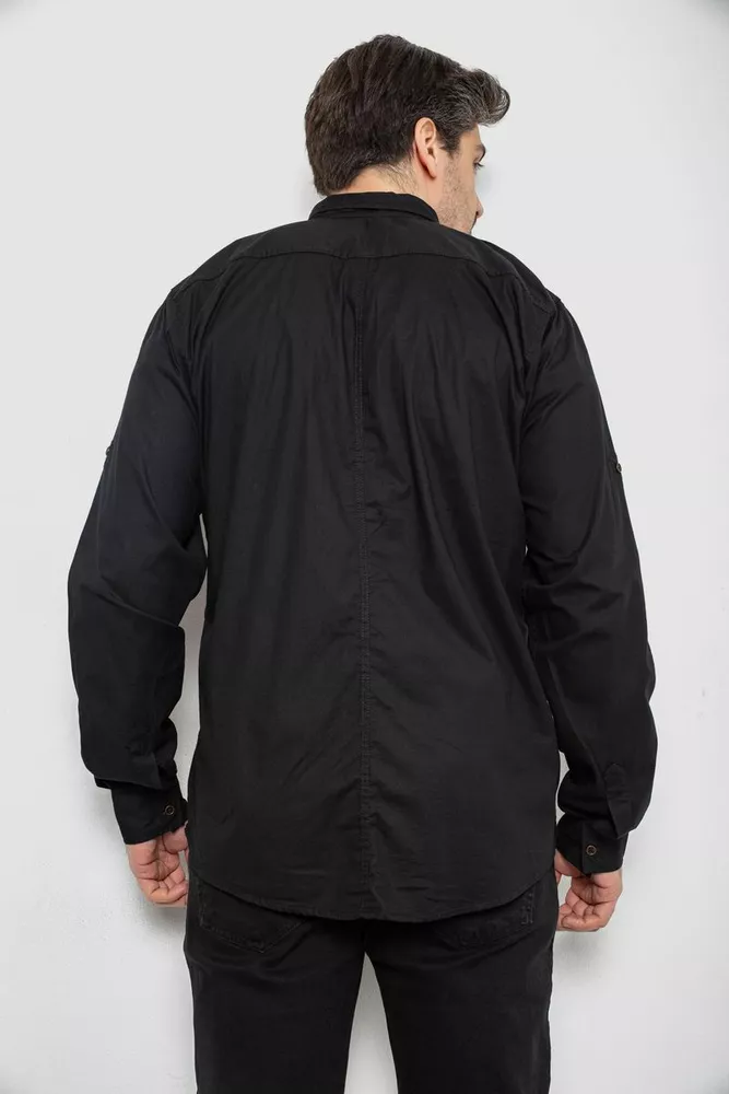 Купити Сорочка чоловіча, колір чорний, 186R01-1 - Фото №4