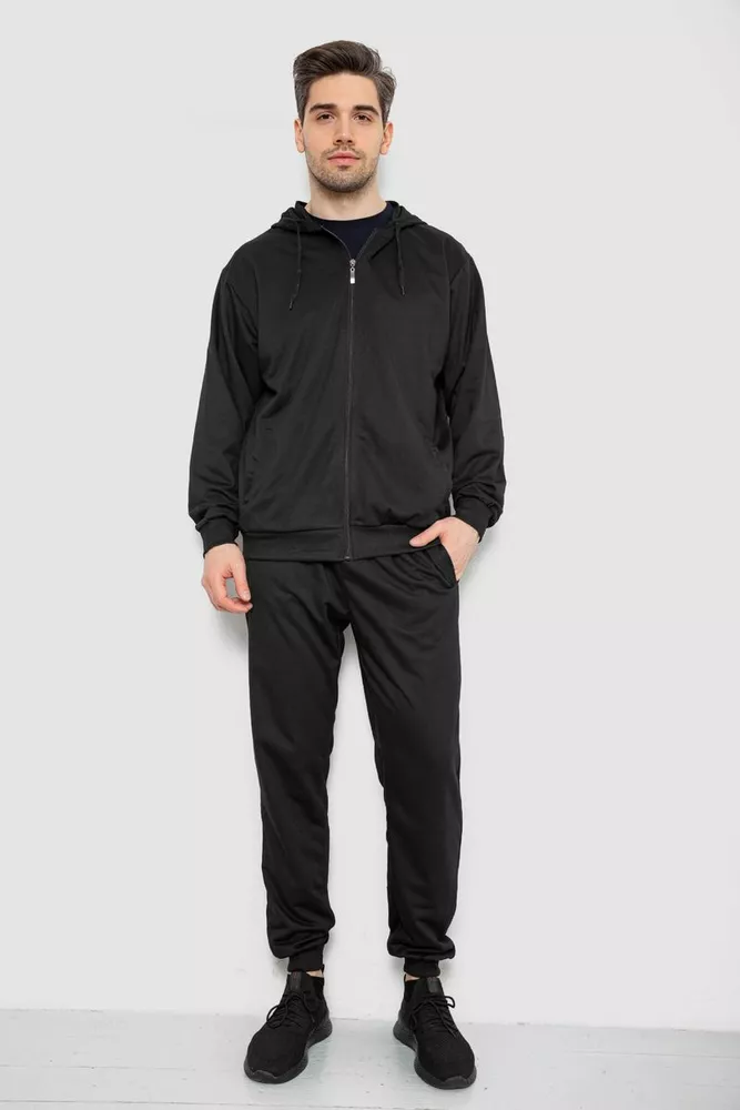 Купити Спорт костюм чоловічий, колір чорний, 244R9153 оптом - Фото №1