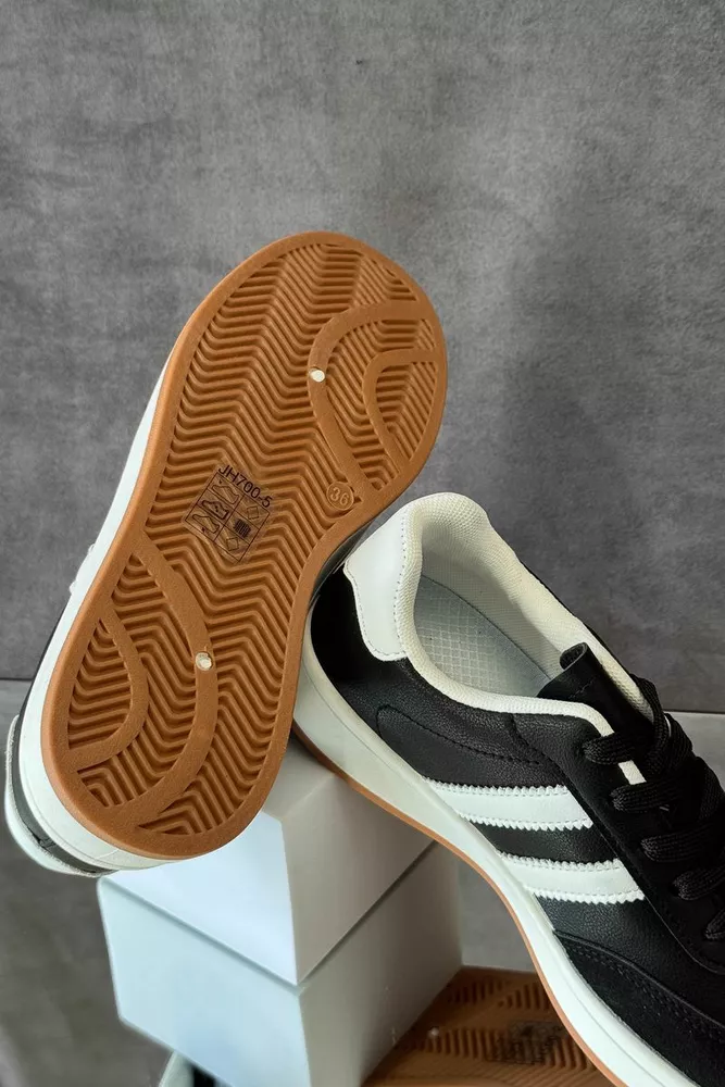 Купити Кросівки жіночі екошкіра, колір чорно-білий, 248RJH700-5 оптом - Фото №5