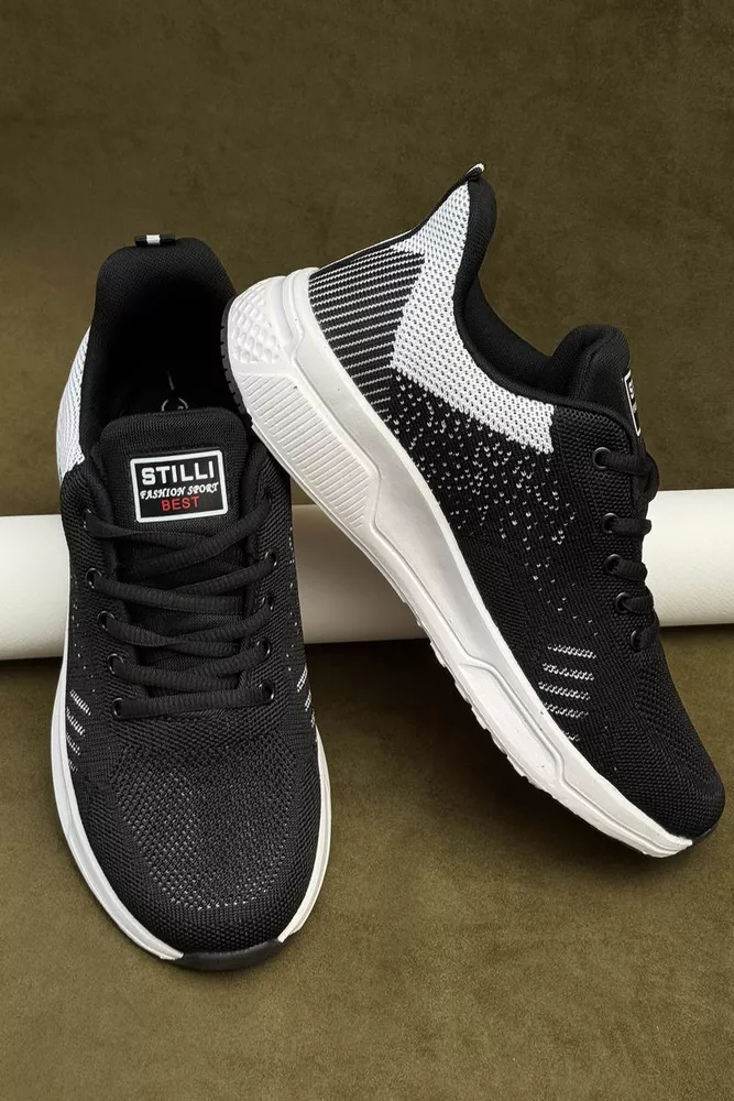 Купить Кроссовки мужские демисезонные, цвет черно-белый, 248RH272 - Фото №3