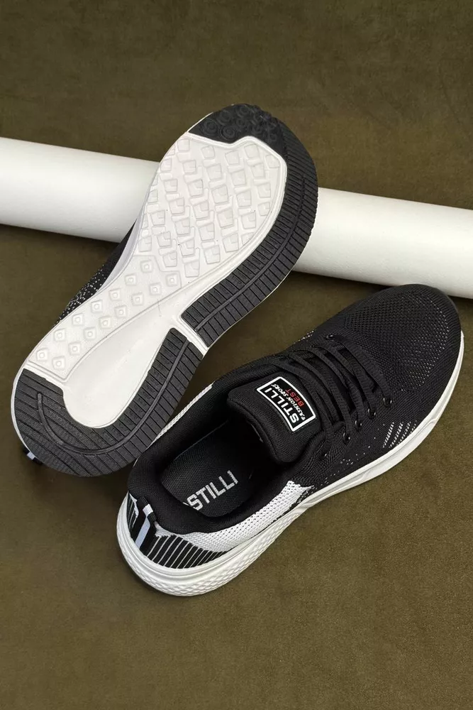 Купить Кроссовки мужские демисезонные, цвет черно-белый, 248RH272 - Фото №5