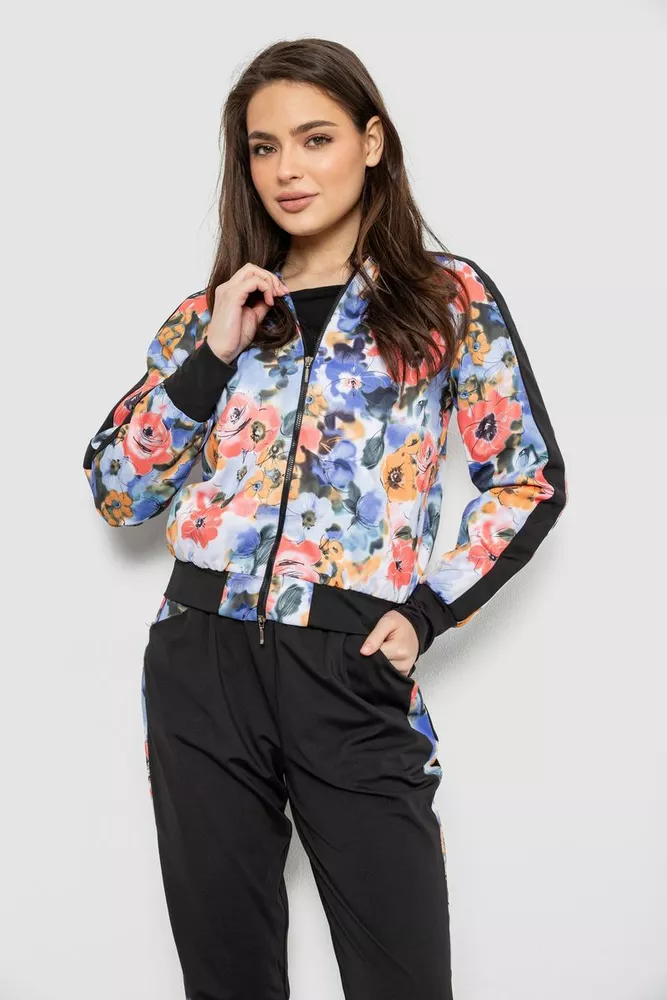 Купить Костюм женский с принтом, цвет черно-коралловый, 230R1125 - Фото №2