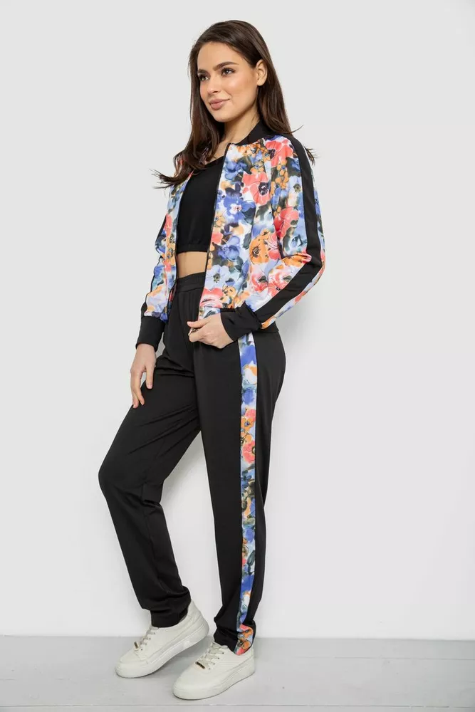 Купить Костюм женский с принтом, цвет черно-коралловый, 230R1125 - Фото №3