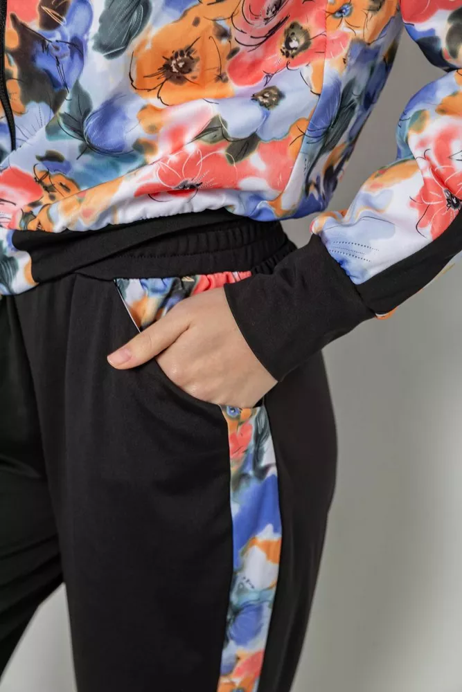 Купить Костюм женский с принтом, цвет черно-коралловый, 230R1125 - Фото №6