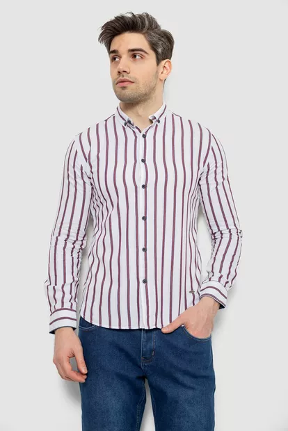 Рубашка мужская в полоску, цвет белый, 186R2089