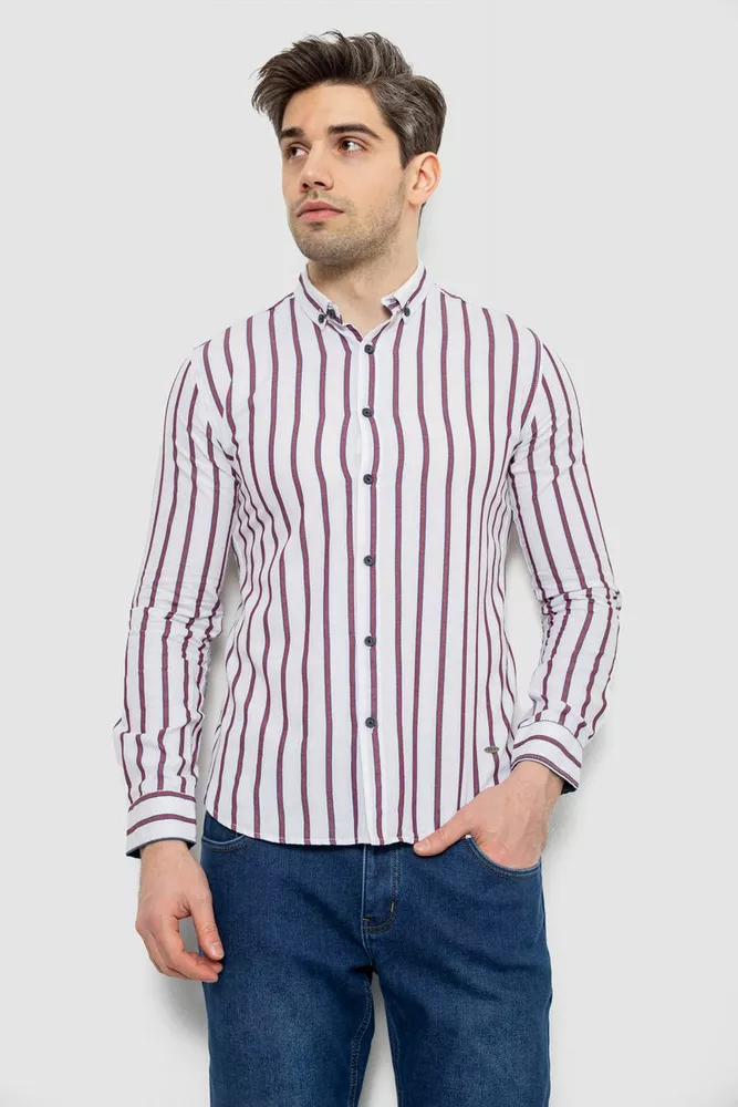 Купить Рубашка мужская в полоску, цвет белый, 186R2089 - Фото №1