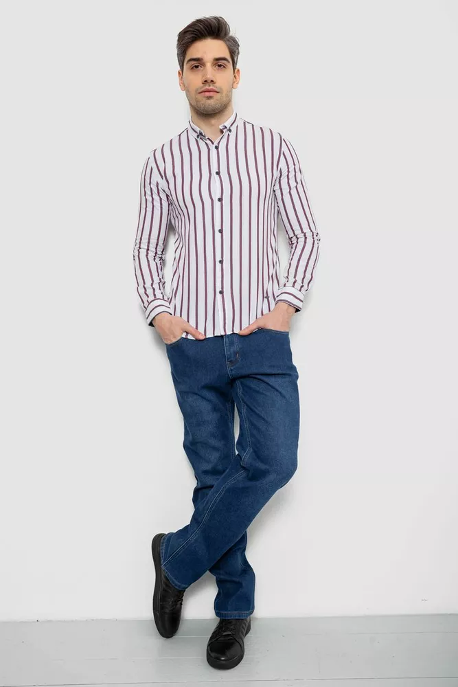 Купить Рубашка мужская в полоску, цвет белый, 186R2089 - Фото №2