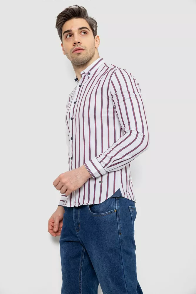 Купить Рубашка мужская в полоску, цвет белый, 186R2089 - Фото №3