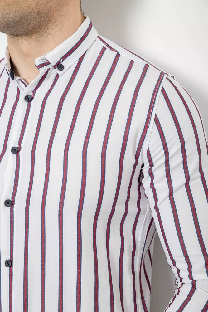 Купить Рубашка мужская в полоску, цвет белый, 186R2089 - Фото №5