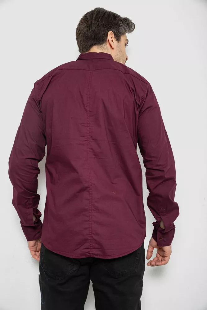 Купить Рубашка мужская, цвет бордовый, 186R01-1 - Фото №4