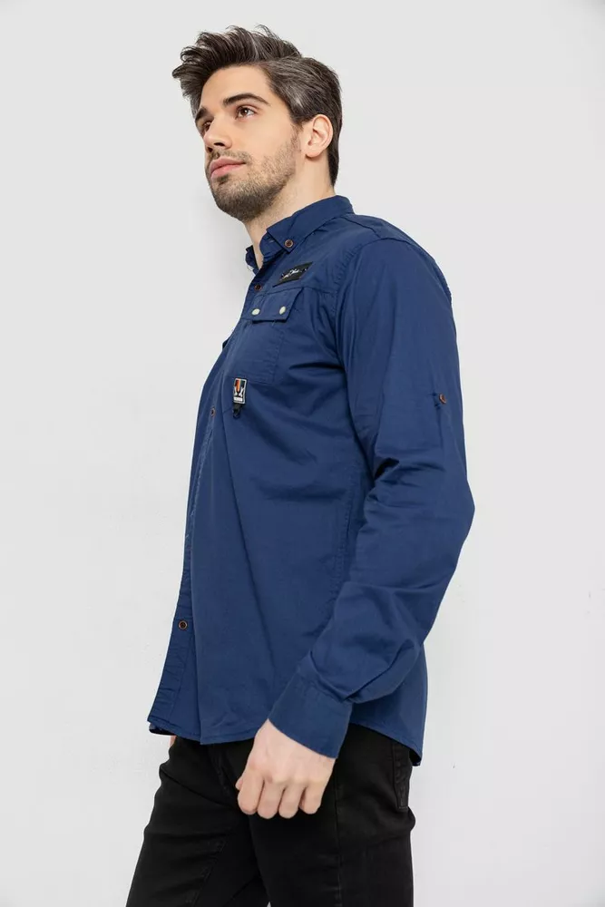 Купити Сорочка чоловіча, колір синій, 186R01-1 - Фото №3