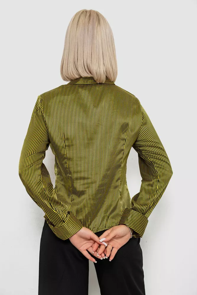 Купити Сорочка класична в смужку  -уцінка, колір чорно-жовтий, 230R64-U-10 - Фото №4