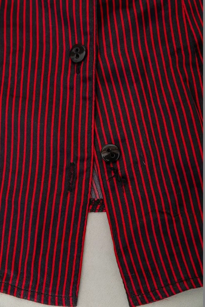 Купить Рубашка классическая в полоску  -уценка, цвет черно-красный, 230R64-U-11 - Фото №6