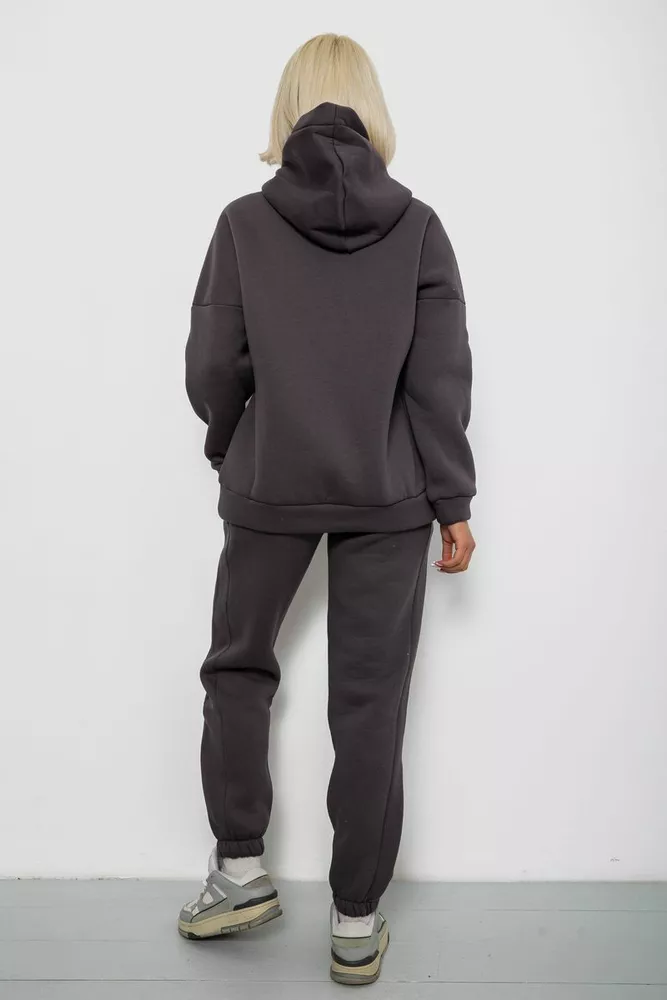 Купить Спортивный костюм женский на флисе, цвет темно-серый, 247R2040 - Фото №4