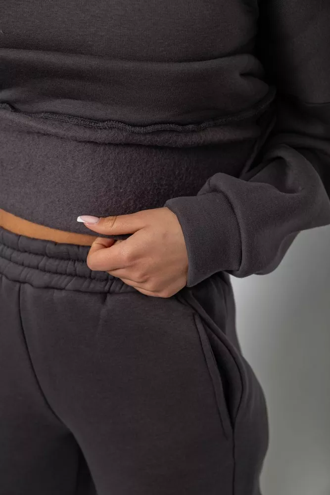 Купить Спортивный костюм женский на флисе, цвет темно-серый, 247R2040 - Фото №6