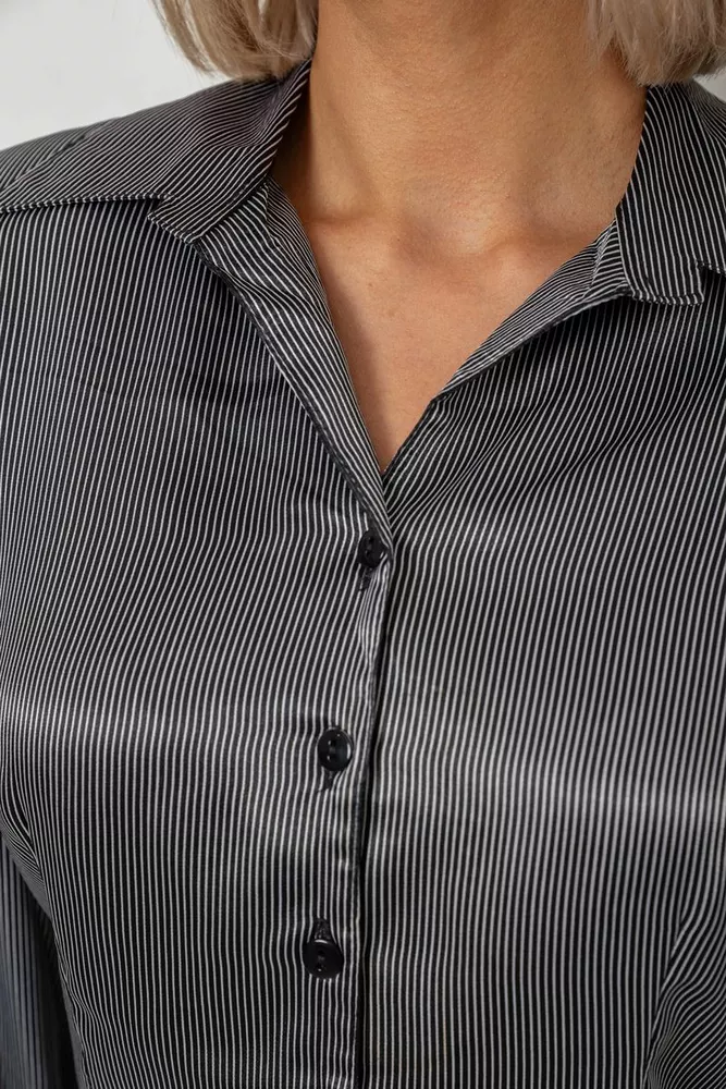 Купить Рубашка классическая в полоску  -уценка, цвет черно-белый, 230R64-1-U-59 оптом - Фото №5