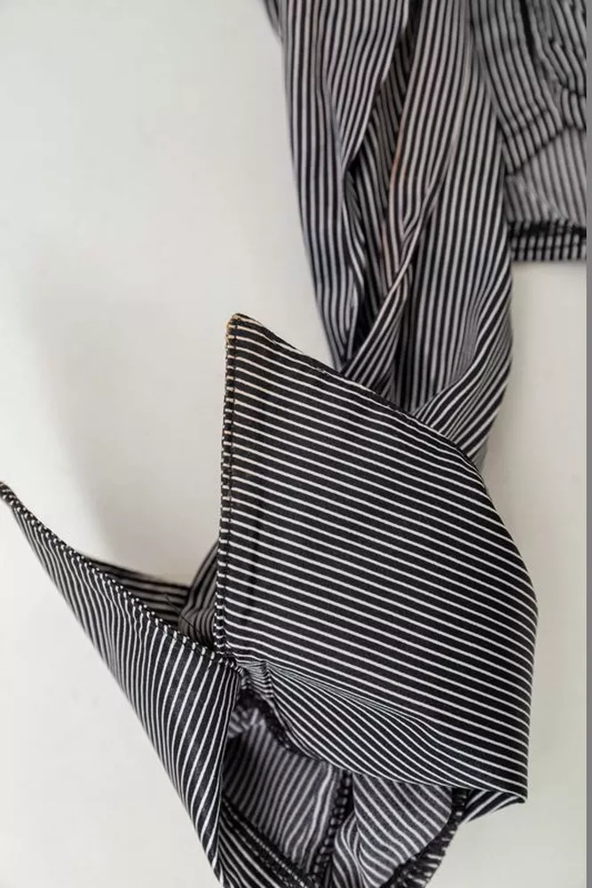 Купить Рубашка классическая в полоску  -уценка, цвет черно-белый, 230R64-1-U-61 - Фото №6