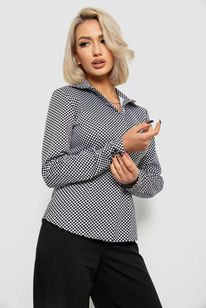 Купить Рубашка классическая с принтом  -уценка, цвет черно-белый, 230R305-U-6 - Фото №3