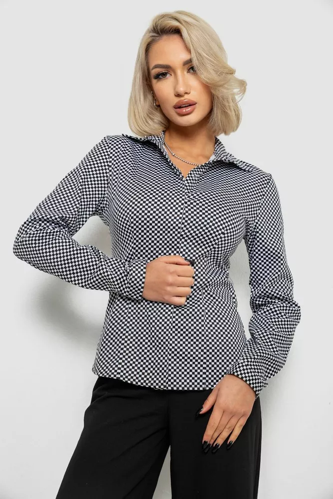 Купить Рубашка классическая с принтом  -уценка, цвет черно-белый, 230R305-U-6 - Фото №1