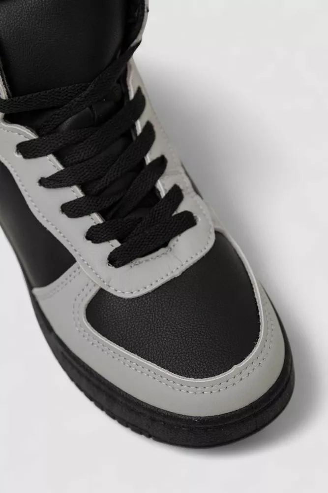 Купити Кросівки жіночі зимові на хутрі, колір чорно-сірий, 248RAD300 - Фото №2