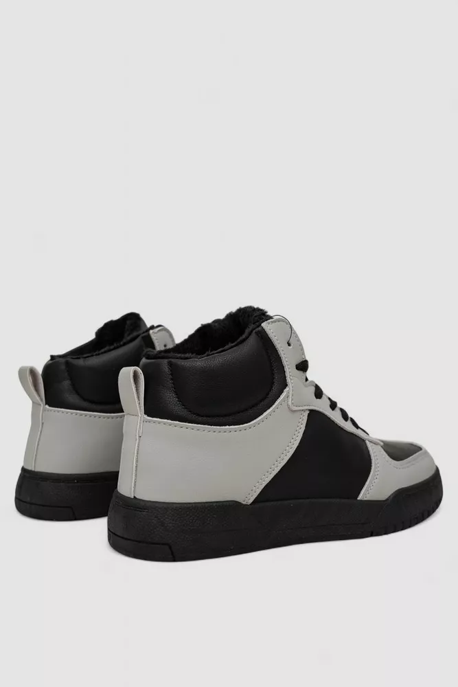 Купити Кросівки жіночі зимові на хутрі, колір чорно-сірий, 248RAD300 - Фото №4