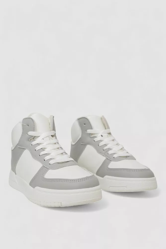 Купить Кроссовки женские зимние на меху, цвет бело-серый, 248RAD300 - Фото №3