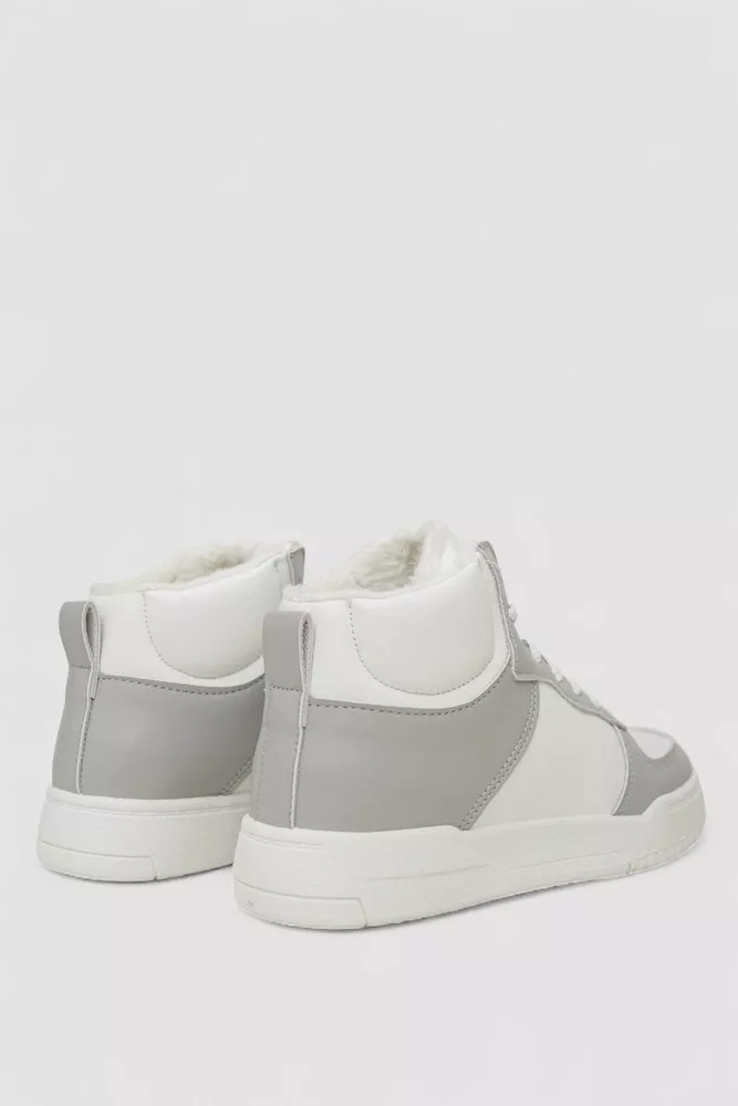 Купить Кроссовки женские зимние на меху, цвет бело-серый, 248RAD300 - Фото №4