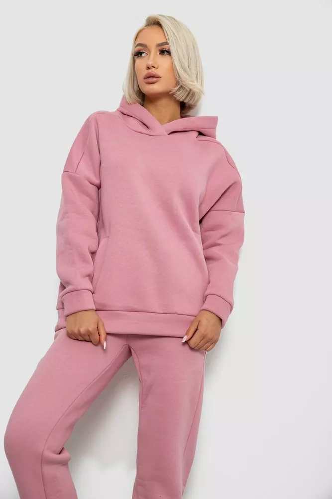 Купить Спортивный костюм женский на флисе, цвет пудровый, 247R2040 - Фото №2
