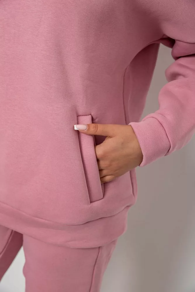 Купить Спортивный костюм женский на флисе, цвет пудровый, 247R2040 - Фото №5
