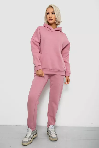 Спортивный костюм женский на флисе, цвет пудровый, 247R2040
