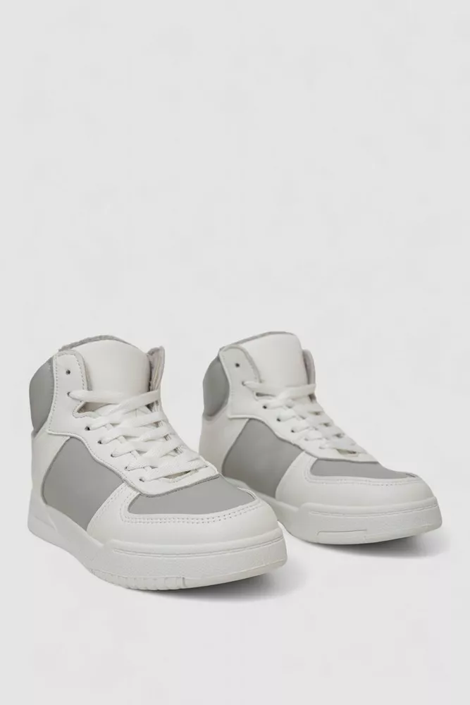 Купить Кроссовки женские зимние на меху, цвет серо-белый, 248RAD300 - Фото №3