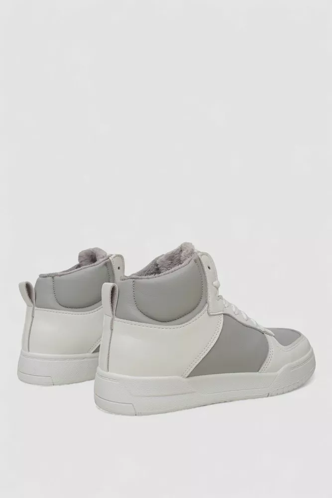 Купить Кроссовки женские зимние на меху, цвет серо-белый, 248RAD300 - Фото №4