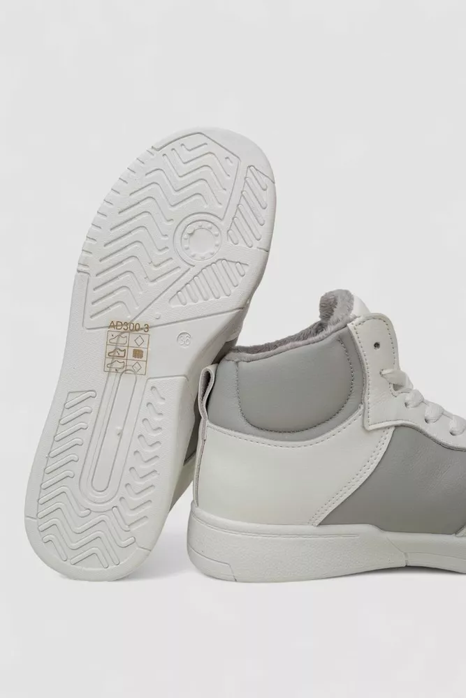 Купить Кроссовки женские зимние на меху, цвет серо-белый, 248RAD300 - Фото №5