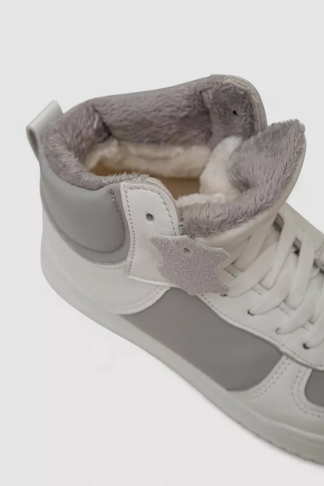 Купить Кроссовки женские зимние на меху, цвет серо-белый, 248RAD300 - Фото №6