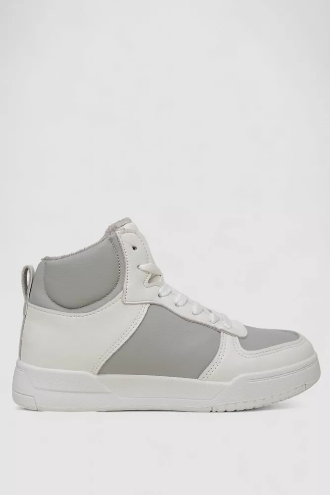 Купить Кроссовки женские зимние на меху, цвет серо-белый, 248RAD300 - Фото №1