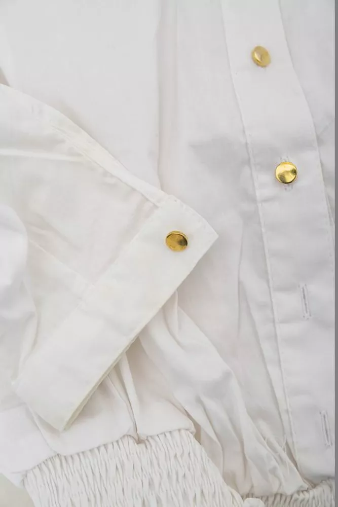 Купити Сорочка жіноча однотонна  -уцінка, колір білий, 230R304-U-55 - Фото №6