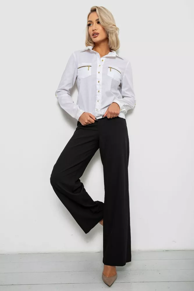 Купить Рубашка женская однотонная  -уценка, цвет белый, 230R304-U-56 оптом - Фото №2