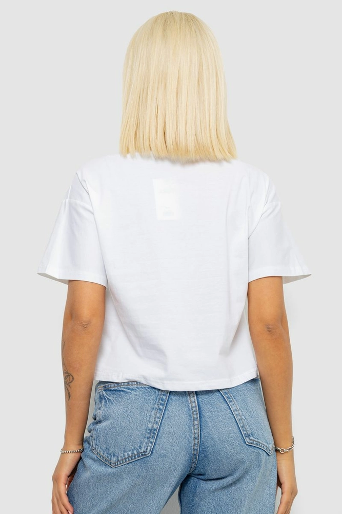 Купить Футболка женская с принтом, цвет белый, 221R9904 - Фото №4