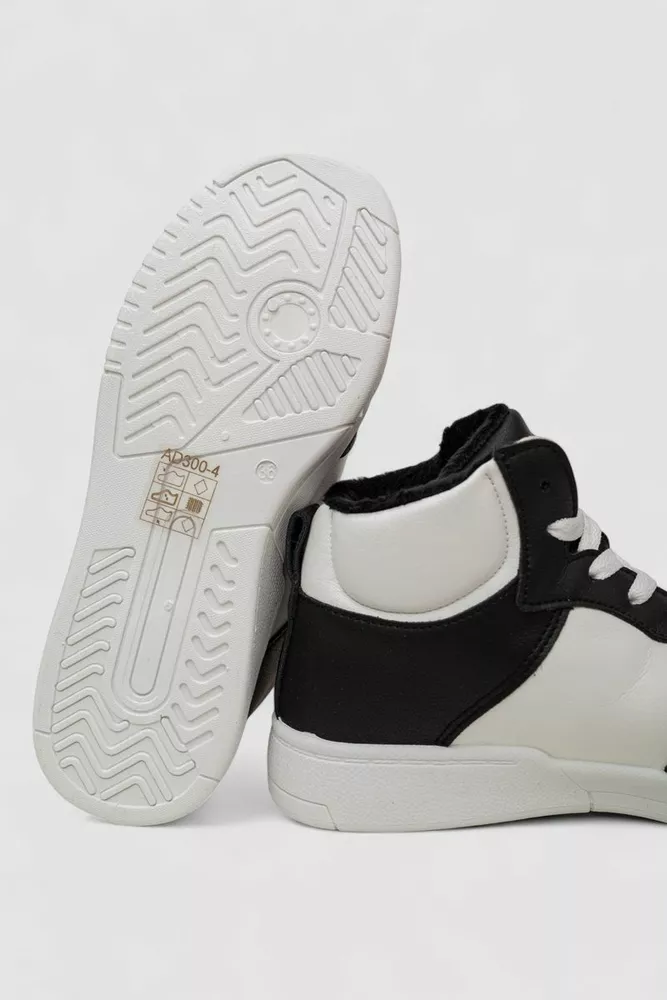 Купити Кросівки жіночі зимові на хутрі, колір біло-чорний, 248RAD300 - Фото №5