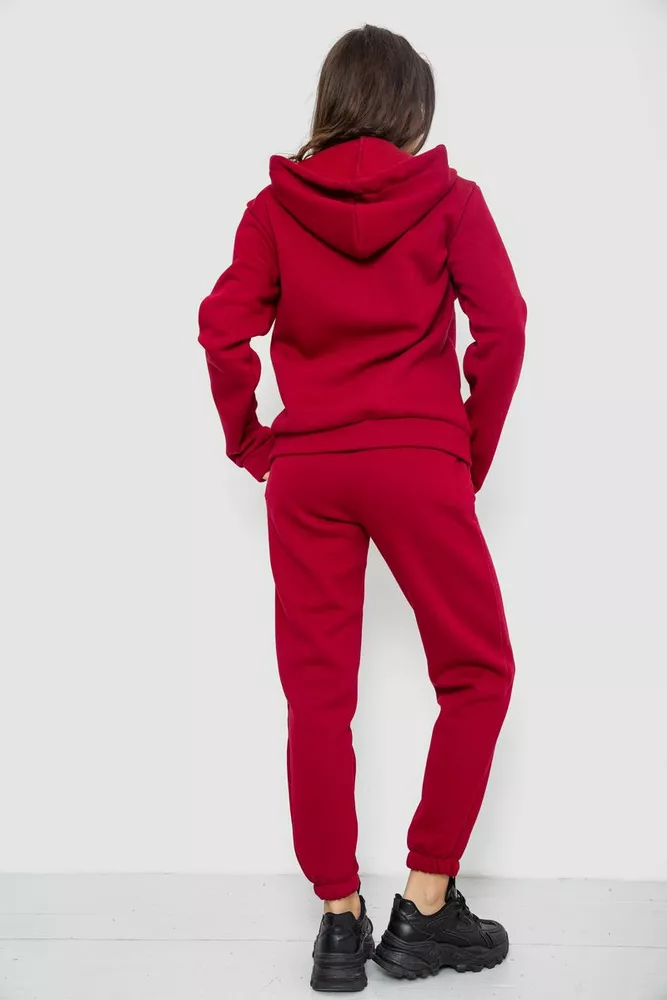 Купити Спортивний костюм жіночий на флісі, колір бордовий, 244R1555-1 - Фото №4