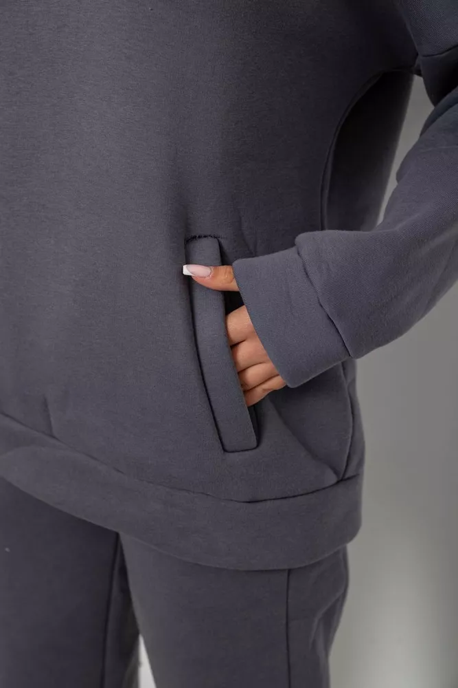 Купить Спортивный костюм женский на флисе, цвет серый, 247R2040 - Фото №5