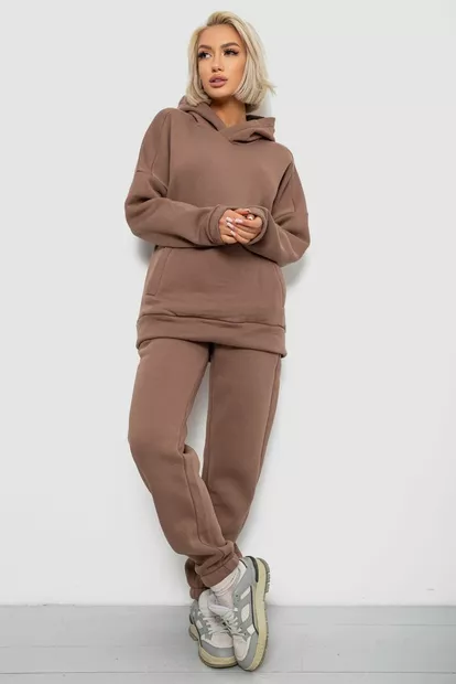 Спортивный костюм женский на флисе, цвет мокко, 247R2040