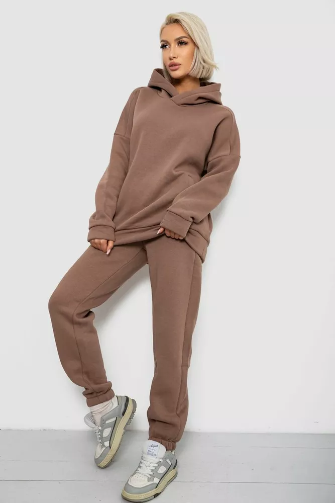 Купить Спортивный костюм женский на флисе, цвет мокко, 247R2040 - Фото №3