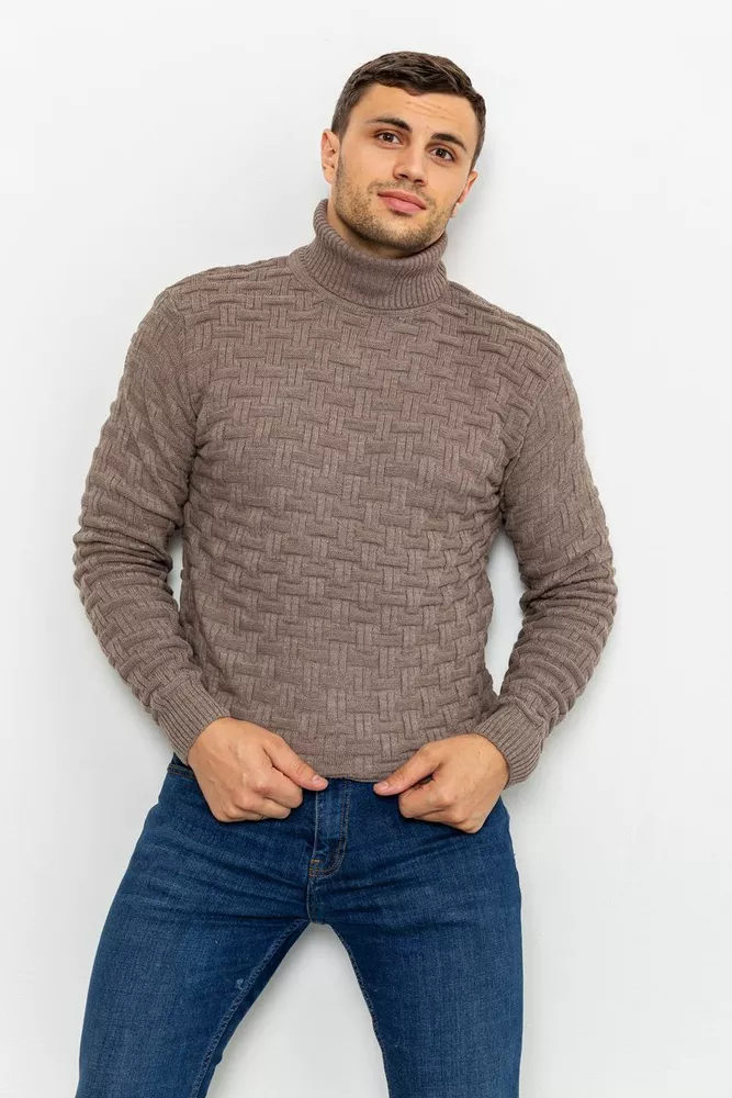 Купити Светр чоловічий, колір мокко, 161R602 оптом - Фото №1