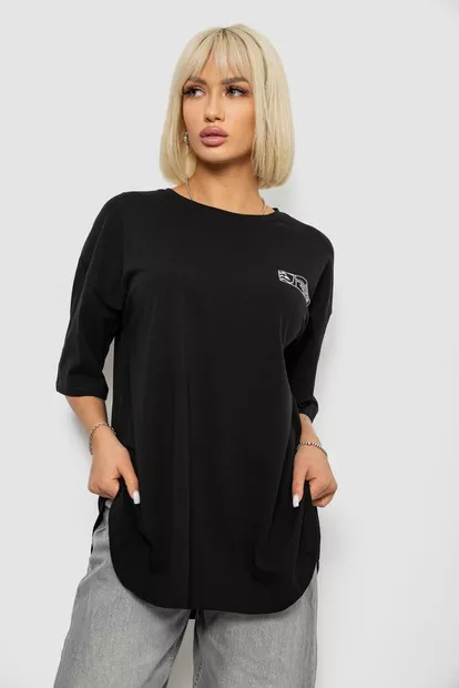 Футболка жіноча з принтом, колір чорний, 244R2017