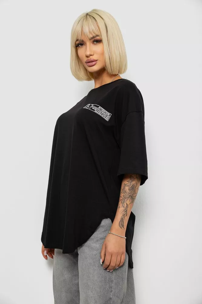 Купить Футболка женская с принтом, цвет черный, 244R2017 оптом - Фото №3