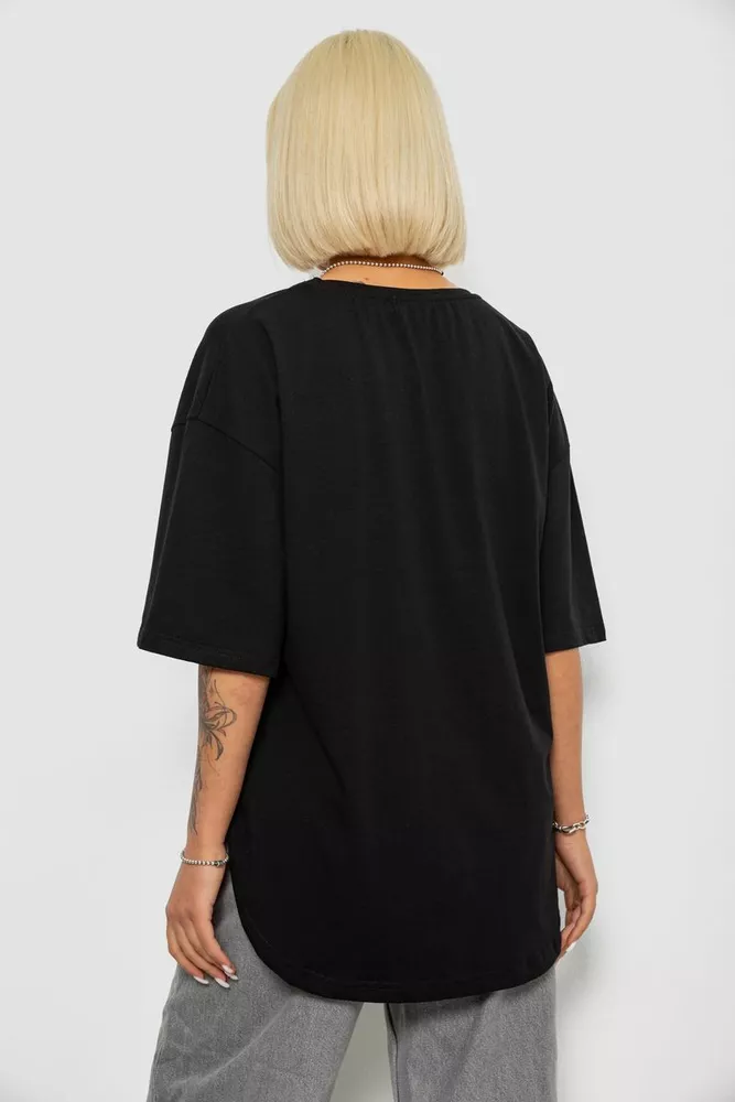 Купить Футболка женская с принтом, цвет черный, 244R2017 оптом - Фото №4