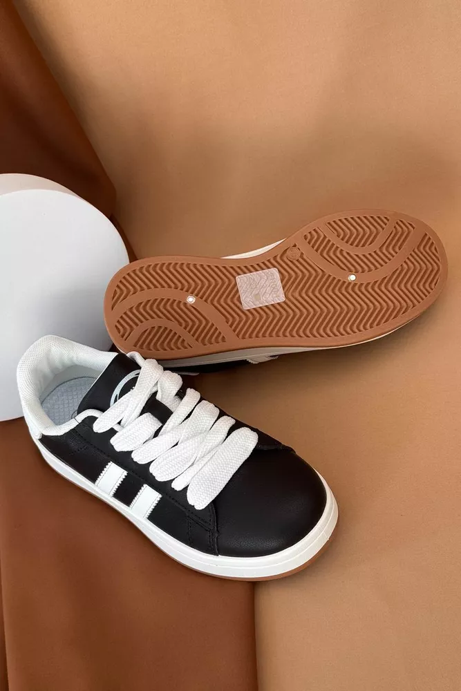 Купити Кеди жіночі, колір чорно-білий, 248RJH100-1 - Фото №3