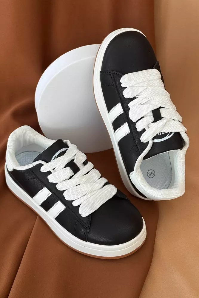 Купити Кеди жіночі, колір чорно-білий, 248RJH100-1 - Фото №4
