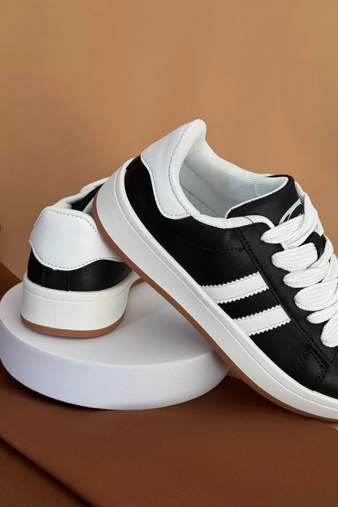 Купити Кеди жіночі, колір чорно-білий, 248RJH100-1 - Фото №5